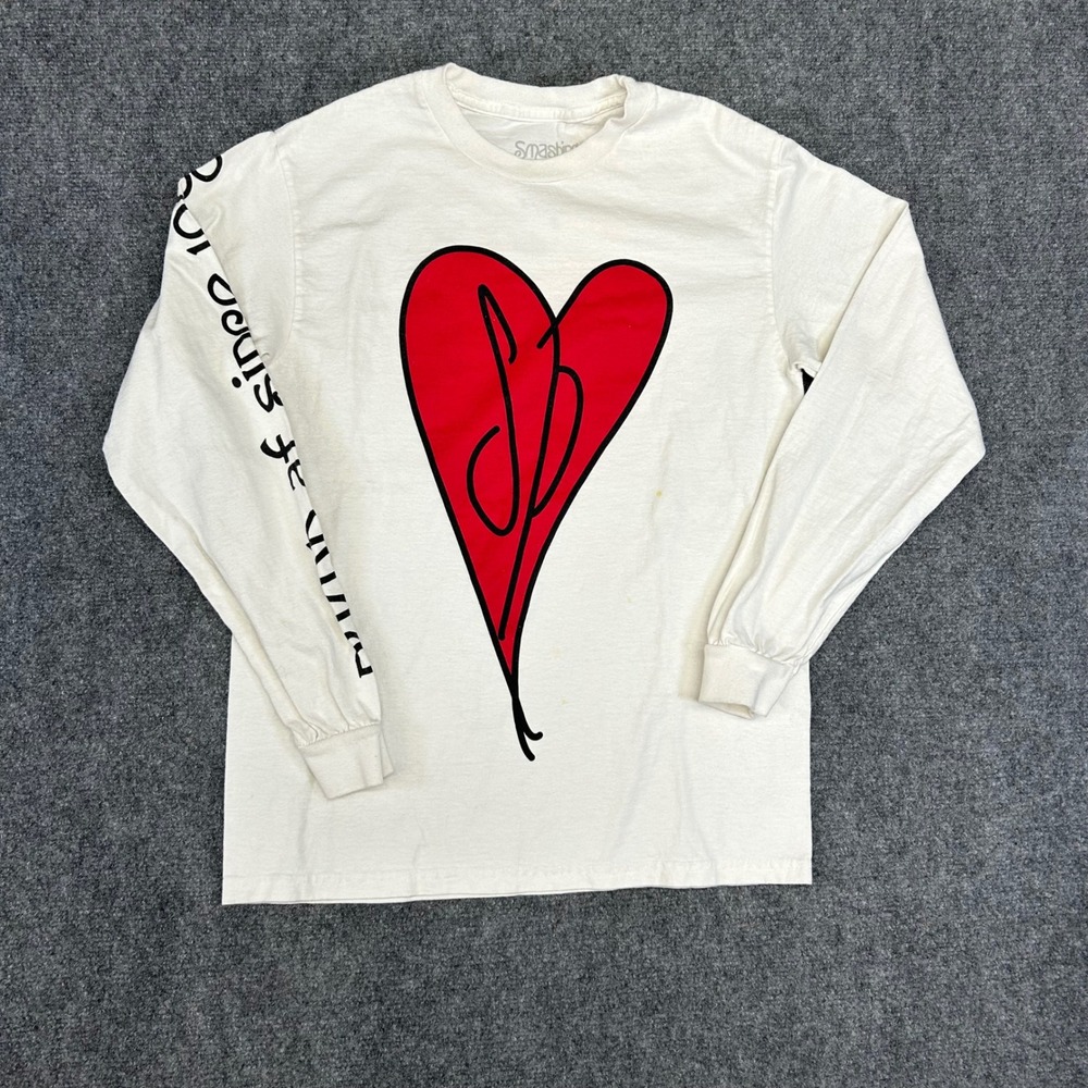 Smashing Pumpkins Long Sleeve T-Shirt Heart Logo White Small Numb AF Since 1988
